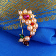 Saloni Fashion Jewellery Traditional Appealing Oval Shape Gold Plated Combo Set of 2 Maharashtrian Nosepin / Nath Without Piercing For Women and Girls