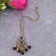 Saloni Fashion Jewellery Traditional Oval and Flower Shape Silver Gold Plated Brass Maang Tikka For Women