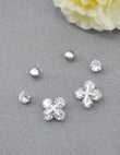 Saloni Fashion Jewellery Royal Flower Design CZ Brass Silver Plated Set of 3 Combo Stud Earring For Women and Girls