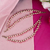 Mother of Pearl Pink 2 String Antique Gold Plated Set Of 2 Brass Ear-Chain (Kaanchain)