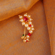 Saloni Fashion Jewellery Traditional Astonish Oval Shape Gold Plated Combo Set of 2 Maharashtrian Nosepin / Nath Without Piercing For Women and Girls