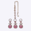 Saloni Fashion Jewellery Astonish Round and Oval Shape Gold Plated Dangle Earring With Maangtikka For Women and Girls