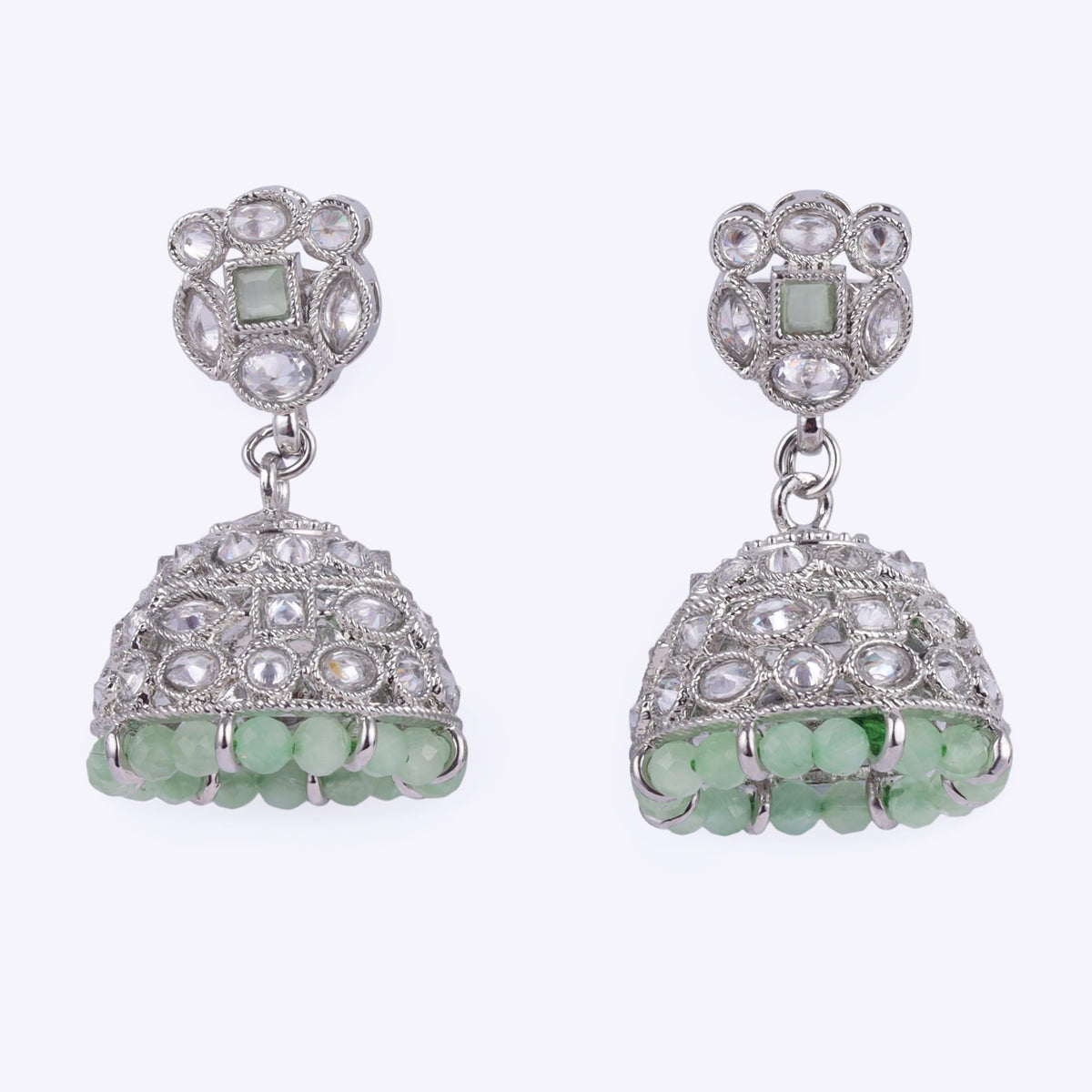 Saloni Fashion Jewellery Attractive Round Shape Silver Plated Jhumki Earring For Women and Girls - view 3
