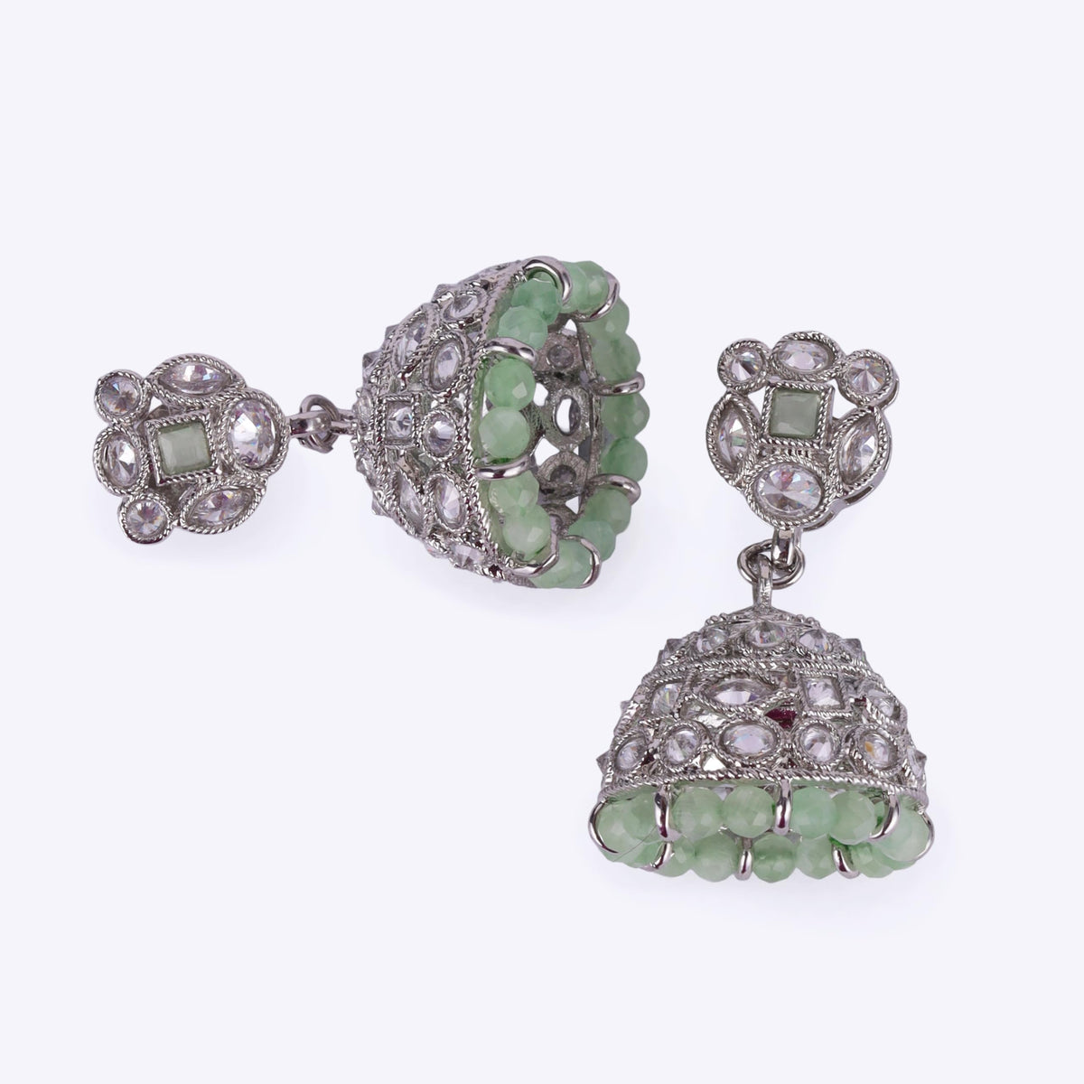 Saloni Fashion Jewellery Attractive Round Shape Silver Plated Jhumki Earring For Women and Girls - view 4