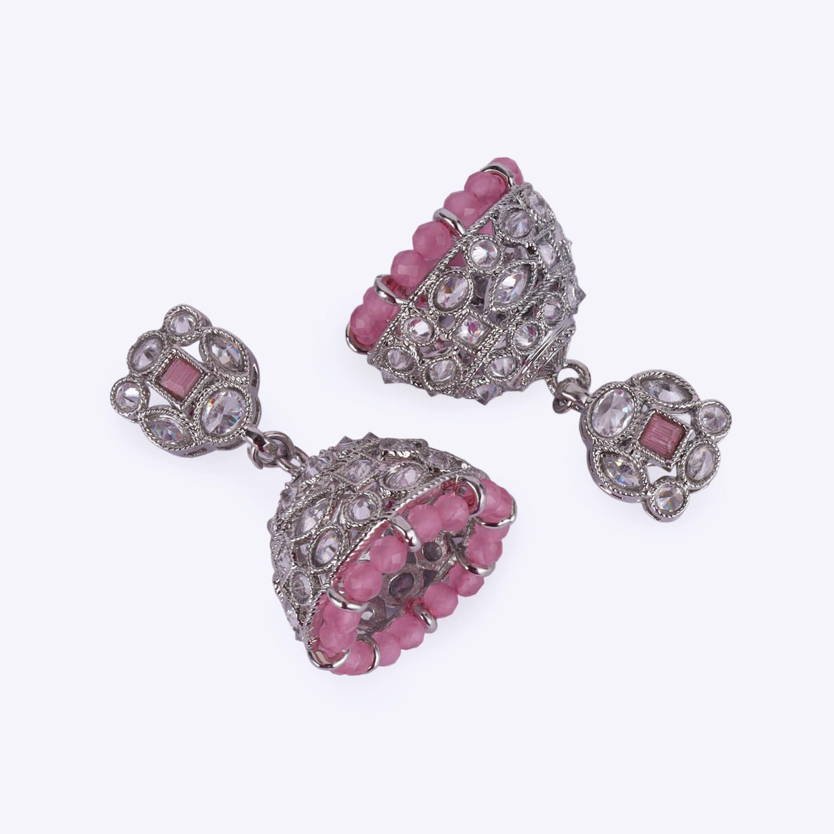 Saloni Fashion Jewellery Beautiful Round Shape Silver Plated Jhumki Earring For Women and Girls - view 4