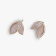Saloni Fashion Jewellery Cat Eye Stone Leaf Gold Plated Stud Earring For Women - view 4