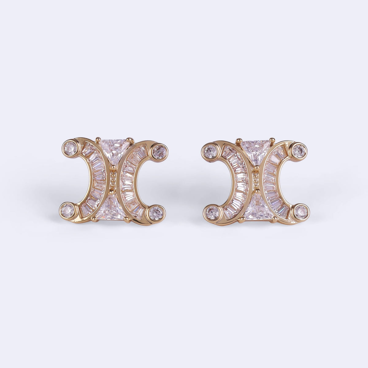 Saloni Fashion Jewellery Center Studded CZ Silver and Gold Plated Combo Set of 2 Stud Earring For Women - view 5