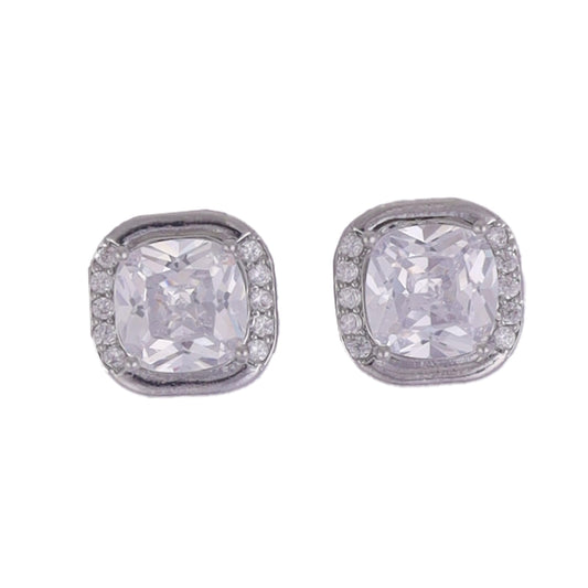 Saloni Fashion Jewellery Center Studded CZ Silver Plated Stud Earring For Women