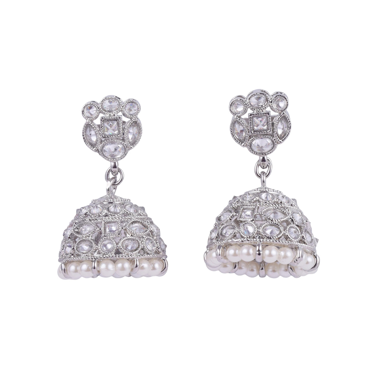 Saloni Fashion Jewellery Charming Round Shape Silver Plated Jhumki Earring For Women and Girls - view 2