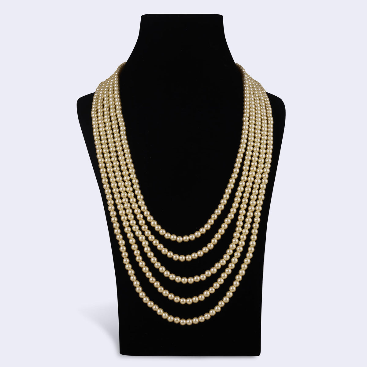 Saloni Fashion Jewellery Classic Pearl 4 Layered Gold Plated Moti Mala Necklace For Women - view 3