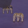 Saloni Fashion Jewellery Crystal Letter M Charm Gold Plated Combo Set of 2 Stud Earring For Women