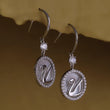 Saloni Fashion Jewellery Embedded Circle Swan Silver Plated Combo Set of 2 Stud Earring For Women