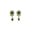 Saloni Fashion Jewellery Ethnic Oval and Leaf Design Gold Plated Green Kundan Stone Dangle Earring For Women and Girls - view 2