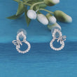 Saloni Fashion Jewellery Figure 8 Shape Studded CZ Silver Plated Stud Earring For Women
