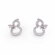 Saloni Fashion Jewellery Figure 8 Shape Studded CZ Silver Plated Stud Earring For Women - view 2