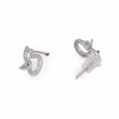 Saloni Fashion Jewellery Figure 8 Shape Studded CZ Silver Plated Stud Earring For Women - view 3
