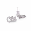 Saloni Fashion Jewellery Figure 8 Shape Studded CZ Silver Plated Stud Earring For Women - view 4
