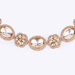 Saloni Fashion Jewellery Flower and Circle Shape Uncut Kundan Stone 18 KT Gold Plated Brass Choker Necklace Set For Women and Girls