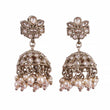 Saloni Fashion Jewellery Flower Design Brown Uncut Kundan Stone Antique Gold Plated Jhumki Earring For Women and Girls - view 2
