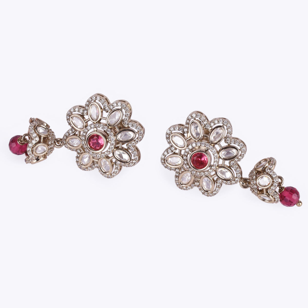 Saloni Fashion Jewellery Flower Design Gold Plated Dangle Earring For Women and Girls - view 4