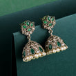 Saloni Fashion Jewellery Flower Design Green Uncut Kundan Stone Antique Gold Plated Jhumki Earring For Women and Girls