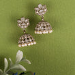 Saloni Fashion Jewellery Flower Design White Uncut Kundan Stone Antique Gold Plated Jhumki Earring For Women and Girls