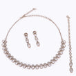Saloni Fashion Jewellery Glimmery Round Shape CZ Studded Gold Plated Choker Necklace Set With Maangikka For Women and Girls