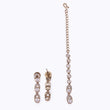 Saloni Fashion Jewellery Glimmery Round Shape CZ Studded Gold Plated Choker Necklace Set With Maangikka For Women and Girls - view 4