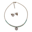 Saloni Fashion Jewellery Green and Golden Ball Gold Plated Matinee Necklace Set (Mala) For Women