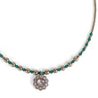 Saloni Fashion Jewellery Green and Golden Ball Gold Plated Matinee Necklace Set (Mala) For Women - view 2