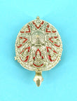 Traditional Tortoise and Laxmi JI Design Brass Antique Gold Plated Murti 15MU36 | Saloni Jewellery