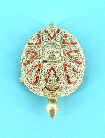 Traditional "Tortoise and Laxmi JI Design" Brass Antique Gold Plated Idol(Murti)