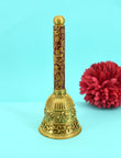 Traditional Flower Design Brass Antique Gold Plated Bell (Pooja Ghantee) | Saloni Fashion Jewellery, Mumbai