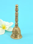Traditional Swastik and OM Brass Antique Gold Plated Bell (Pooja Ghantee) | Saloni Jewellery, Mumbai
