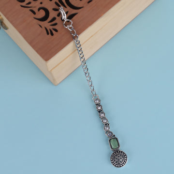 Graceful Round Shape Silver Plated Maang Tikka