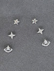 Star Design Brass Silver Plated Set Of 3 Combo Stud Earring | Saloni Fashion Jewellery, Mumbai