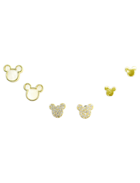 Lovely Butterfly Design Brass Gold Plated Set Of 3 Combo Stud Earring