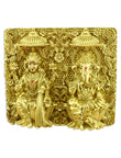 Traditional Devi Laxmi and God Ganesha Brass Antique Gold Plated - close-up detail | Saloni Fashion Jewellery, Mumbai