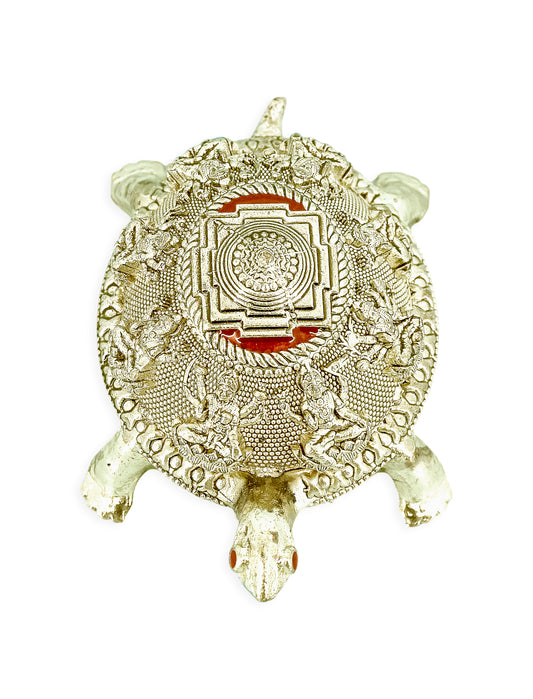 Traditional "Tortoise and Laxmi JI Design" Brass Antique Gold Plated Idol(Murti)