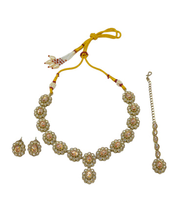 Graceful Round and Oval Shape Antique Gold Plated Brown Uncut Kundan Stone Choker | Saloni Fashion Jewellery, Mumbai