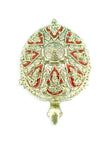 Traditional Tortoise and Laxmi JI Brass Antique Gold Plated Murti 15MU36 - close-up detail | Saloni
