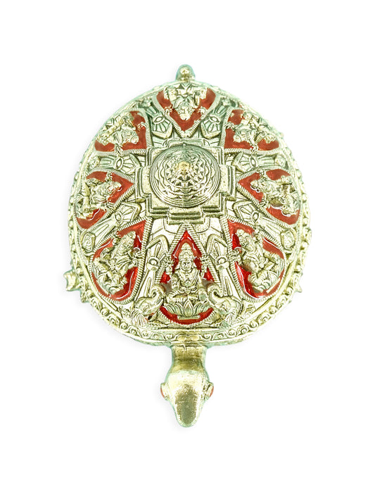 Traditional "Tortoise and Laxmi JI Design" Brass Antique Gold Plated Idol(Murti)