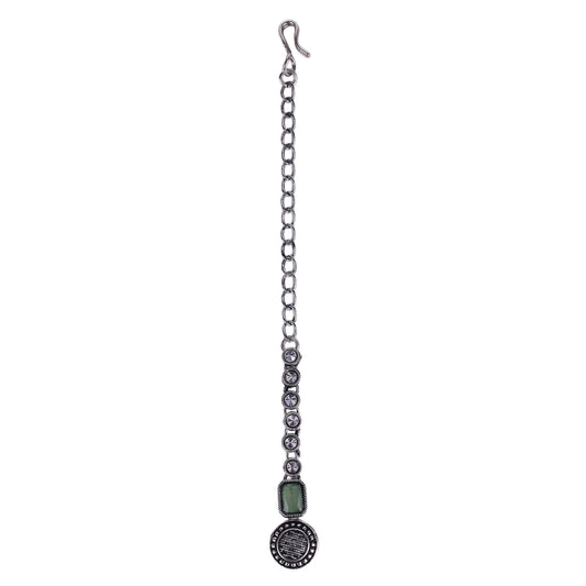 Graceful Round Shape Silver Plated Maang Tikka