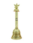 Traditional God Garuda Brass Antique Gold Plated Pooja Bell - close-up detail | Saloni Jewellery, Mumbai