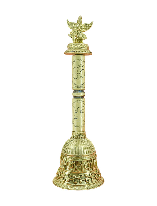 Traditional "God Garuda" Brass Antique Gold Plated BELL(Pooja Ghantee)