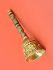 Traditional Mahakaal Brass Antique Gold Plated Pooja Bell - side view | Saloni Fashion Jewellery, Mumbai