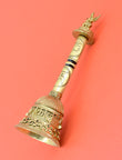 Traditional God Garuda Brass Antique Gold Plated Pooja Bell - side view | Saloni Jewellery, Mumbai