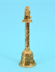 Traditional Hanuman JI Brass Antique Gold Plated Pooja Bell - side view | Saloni Fashion Jewellery, Mumbai