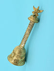 Traditional God Garuda and Mahakaal Brass Antique Gold Plated Pooja Bell - side view | Saloni Jewellery