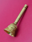 Traditional Jai Shree Shyam Brass Antique Gold Plated Pooja Bell BELL13 - side view | Saloni